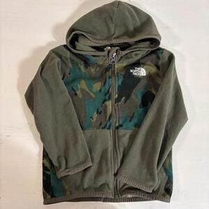 The North Face Toddler Baby Camo Camouflage Zip Up Fleece Jacket Size 4T